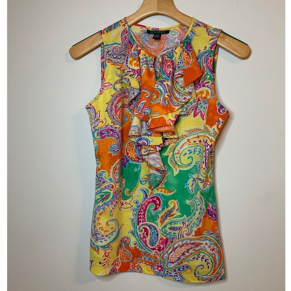 Vintage Lauren Ralph Lauren Paisley Sleeveless Top